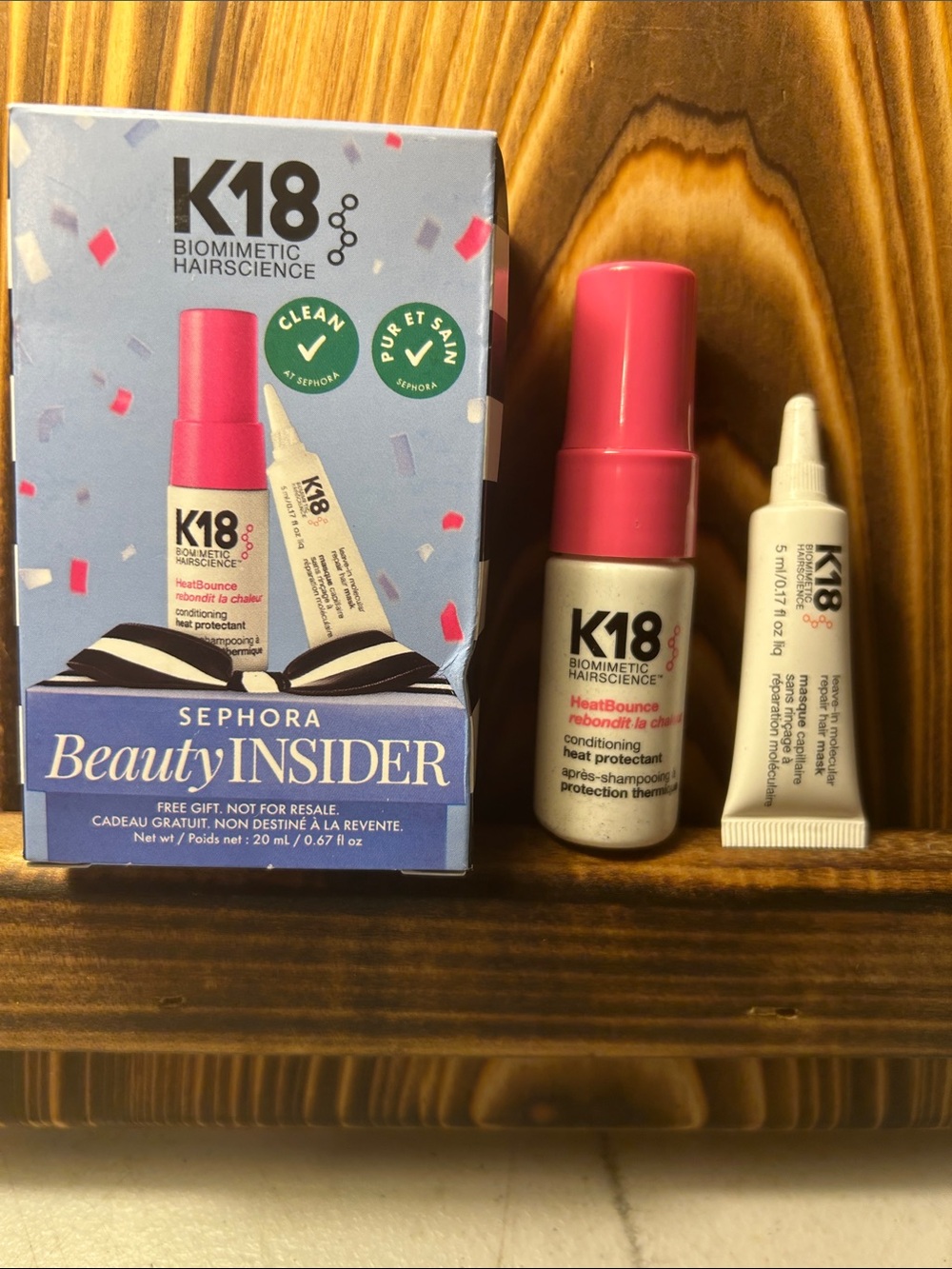 K18 HeatBounce Conditioning Heat Protectant Spray - Pink/White